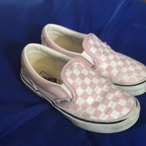 Pink checkered girls vans